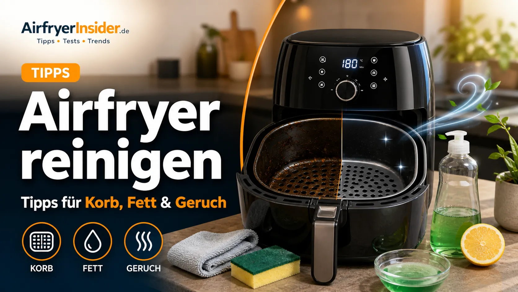 Airfryer reinigen leicht gemacht mit Tipps gegen Fett, Geruch und Rückstände im Korb