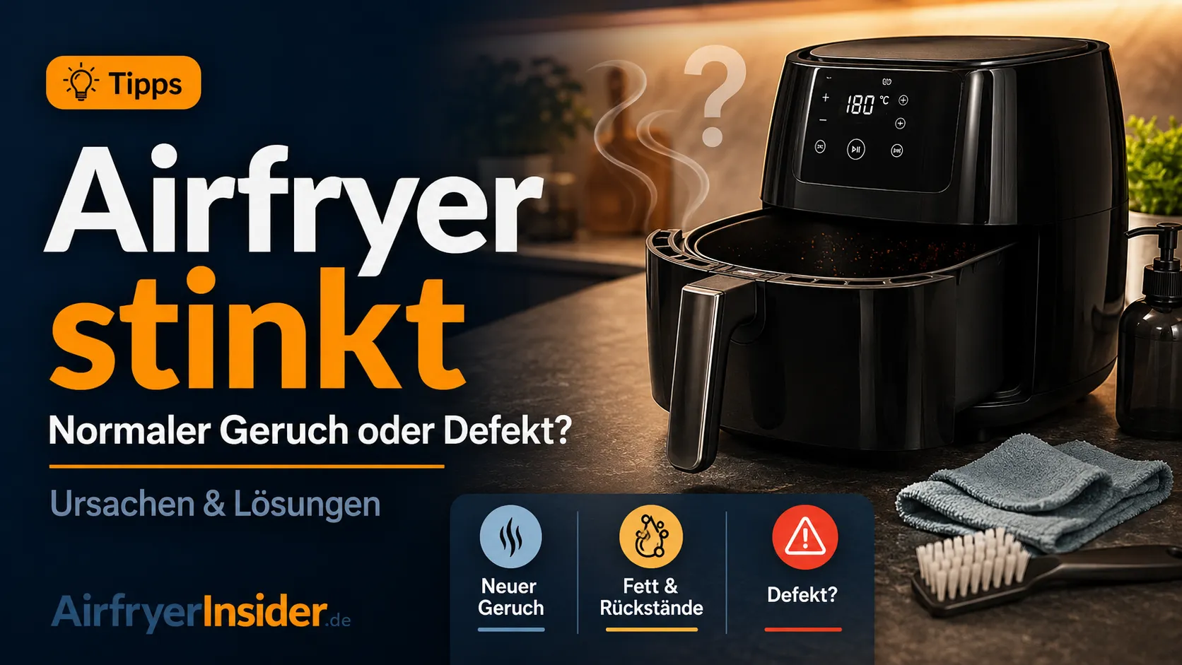 Airfryer stinkt nach Plastik, Fett oder Rauch und zeigt, wann Geruch normal ist und wann ein Defekt möglich sein kann