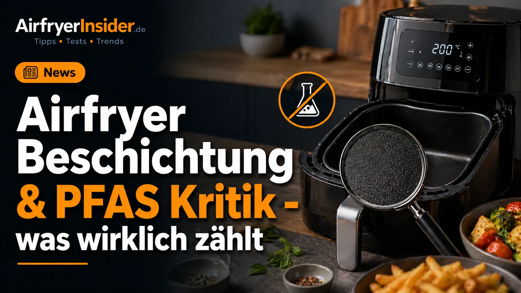 Airfryer Korb mit Antihaftbeschichtung und PFAS Hinweis als verständliche Orientierung für sichere Kaufentscheidungen